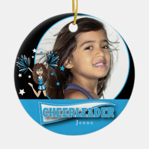 Kleine Cheerleader - Y-foto - Baby Blue Keramisch Ornament