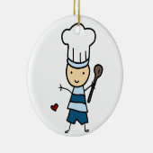 Kleine Chef Boy Keramisch Ornament (Rechts)