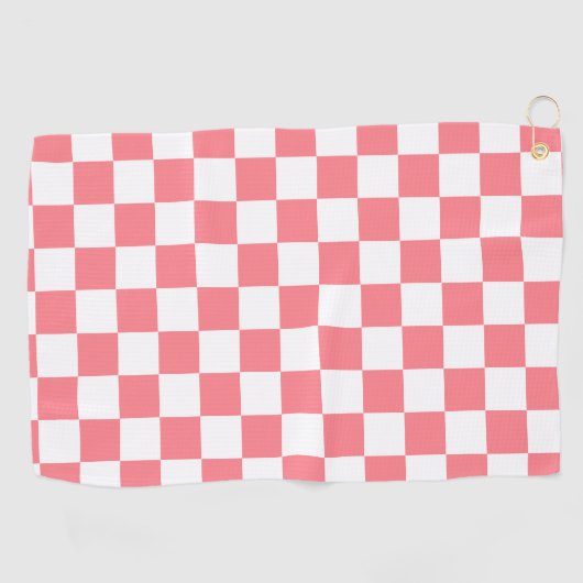 Kleine cheques Blush Pink White gecheckt Golfhanddoek (Horizontaal)