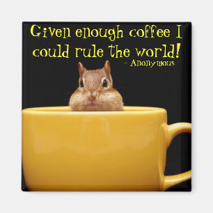 kleine chipmunk in koffiebeker magneet