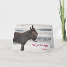 Kleine chocolade Donkey Snowy-kerstkaart Feestdagen Kaart