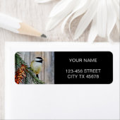 Kleine cichorei op Barn Board Achtergrond Etiket (Insitu)