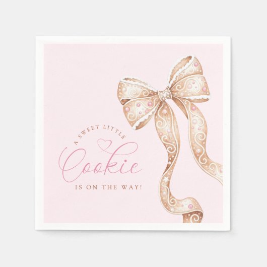 Kleine Cookie Bow Baby shower servetten (Voorkant)