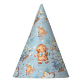 Kleine Cookie Gingerbread man boy blauw Verjaardag Feesthoedjes (Links)