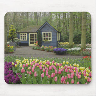 Kleine cottage bloemenwinkel, Keukenhof Tuinen, Muismat