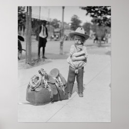 Kleine Cowboy, 1923. Antieke foto Poster