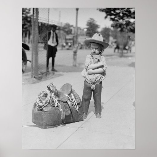 Kleine Cowboy, 1923. Antieke foto Poster (Voorkant)