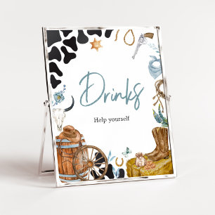 Kleine Cowboy Baby shower Drinken Poster