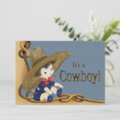 Kleine Cowboy Baby shower Kaart (Staand voorkant)