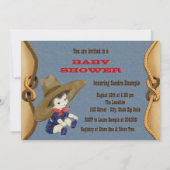 Kleine Cowboy Baby shower Kaart (Achterkant)