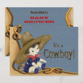 Kleine Cowboy Baby shower Kaart (Voorkant / Achterkant)