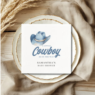 Kleine Cowboy Blue Western Boy Baby Shower Servet