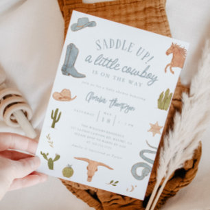 Kleine Cowboy Boy Baby shower Kaart