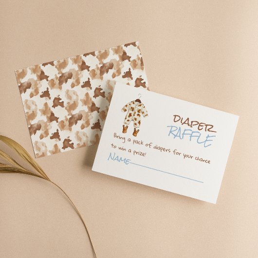 Kleine Cowboy Bruine Kleding West Diaper Raffle Informatiekaartje