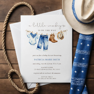 Kleine Cowboy Is Onderweg Jongens Baby Shower Kaart
