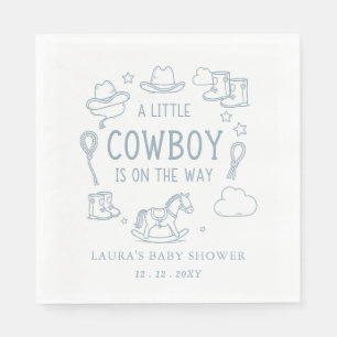 Kleine Cowboy Jongen Baby Borrel Servet
