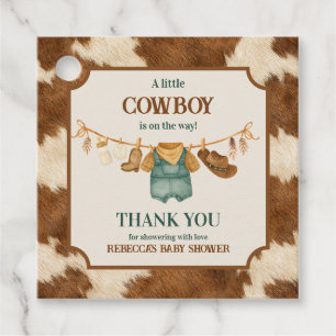 Kleine Cowboy Koe Western Clothesline Baby Shower Bedankjes Labels