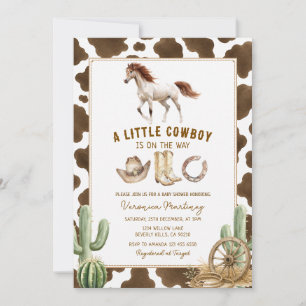 Kleine Cowboy Koeienprint Western Baby Borrel Kaart