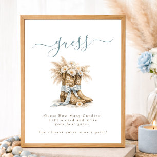 Kleine Cowboy Laarsjes Baby Borrel Raad Hoeveel Poster