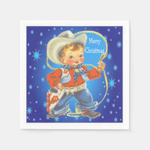 Kleine cowboy met Rope Merry kerstparty Servetten