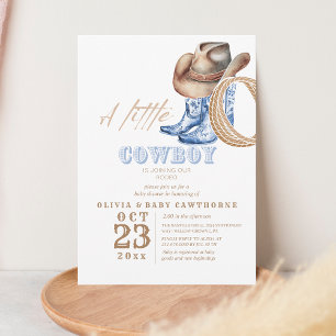 Kleine Cowboy Minimalistische Eerste Rodeo Baby Sh Kaart