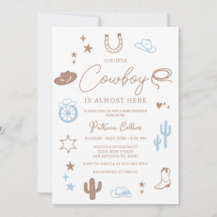 Kleine Cowboy Moderne Wilde Westen Baby Shower Kaart