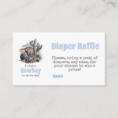 Kleine Cowboy Western Blue Boy Baby shower Luier Informatiekaartje (Voorkant)