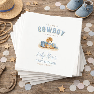Kleine Cowboy Western Jongen Baby Borrel Servet