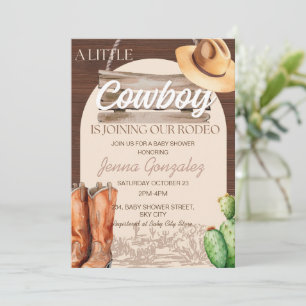 Kleine Cowboy Western Wild West Rodeo Baby shower Kaart