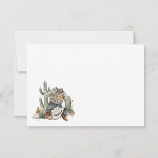 Kleine Cowboy Westerne Waterverf Dank u opmerking (Achterkant)