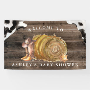 Kleine Cowboy Westerse Welkom Baby Shower Spandoek