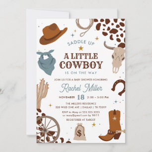 Kleine Cowboy Wild West Boy Baby shower Kaart