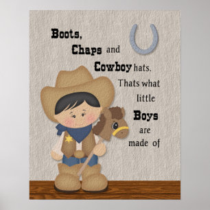 Kleine Cowboylaarzen en -broek Wordart Poster