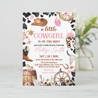 Kleine Cowgirl Baby Shower Kaart