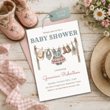 Kleine Cowgirl Baby Shower Kledingleine Tombola Bo