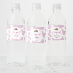 Kleine Cowgirl Koe Meisje Rodeo Western Baby showe Waterfles Etiket