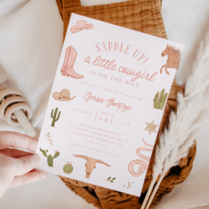 Kleine Cowgirl Meisje Baby shower Kaart
