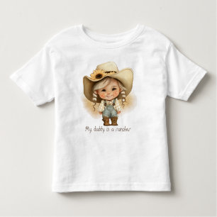 Kleine cowgirl Mijn papa is een rancher Kinder Shirts