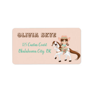 Kleine Cowgirl op Paard Meisjes Western Etiket