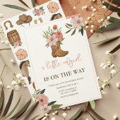 Kleine Cowgirl Op Weg Baby Shower Kaart