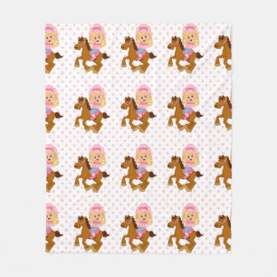Kleine Cowgirl Pink Polka Dot Fleece Deken