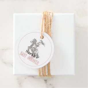 Kleine Cowgirl Western Roze Meisje Baby shower Bedankjes Labels