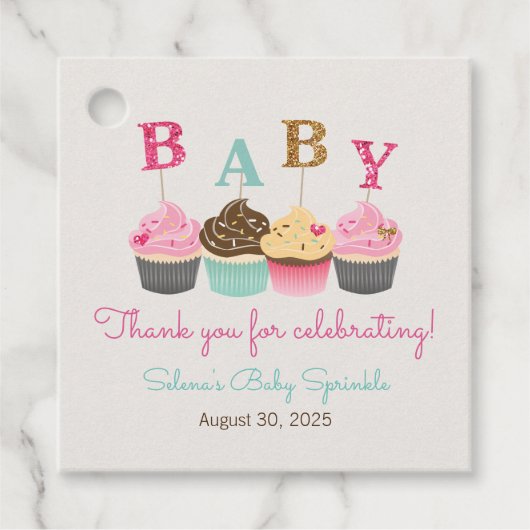 Kleine Cupcake-Baby-sprint of -Baby shower Bedankjes Labels (Voorkant)
