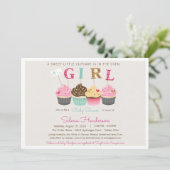 Kleine Cupcake Het is een Girl Baby Sprinkle of Sh Kaart (Staand voorkant)