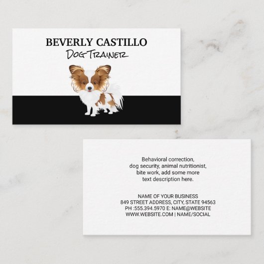 Kleine Cute Dog Visitekaartje (Voorkant / Achterkant)