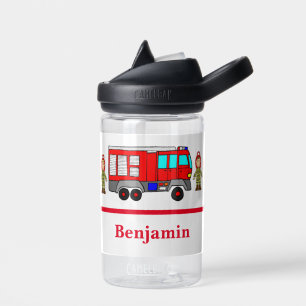 Kleine Cute Rode Brandweerauto & Brandweerlieden Waterfles