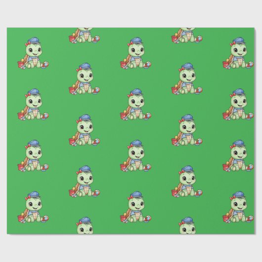 Kleine Cute Schildpad Cadeaupapier (Vlak)