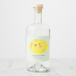 Kleine Cutie Citroen Citrus Eerste Verjaardag Likeurfles Etiket