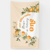 Kleine cutie citrus 1e verjaardagsfeestje spandoek (Verticaal)