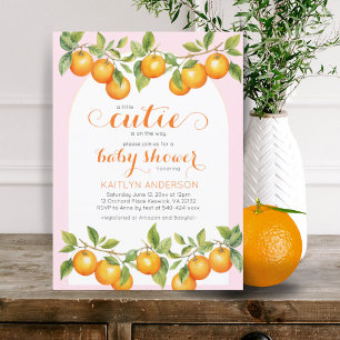Kleine Cutie Citrus Sinaasappel Clementine Baby sh Kaart